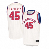 Kansas Jayhawks 45 Raef LaFrentz Cream Throwback College Basketball Jersey Dzhi,baseball caps,new era cap wholesale,wholesale hats