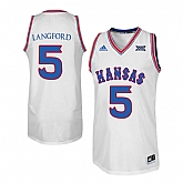 Kansas Jayhawks 5 Keith Langford White Throwback College Basketball Jersey Dzhi,baseball caps,new era cap wholesale,wholesale hats