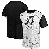 Los Angeles Lakers Marble Sublimated T Shirt White Black,baseball caps,new era cap wholesale,wholesale hats
