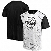Philadelphia 76ers Marble Sublimated T Shirt White Black,baseball caps,new era cap wholesale,wholesale hats