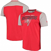 Tampa Bay Buccaneers NFL Pro Line by Fanatics Branded Iconic Color Blocked T-Shirt Red Gray,baseball caps,new era cap wholesale,wholesale hats