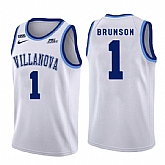 Villanova Wildcats 1 Jalen Brunson White College Basketball Jersey Dzhi,baseball caps,new era cap wholesale,wholesale hats