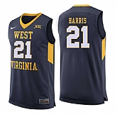 West Virginia Mountaineers 21 Wesley Harris Navy College Basketball Jersey Dzhi,baseball caps,new era cap wholesale,wholesale hats