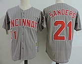 Cincinnati Reds #21 Reggie Sanders Gray Cooperstown Collection Jersey Dzhi,baseball caps,new era cap wholesale,wholesale hats