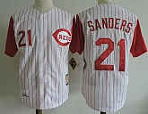 Cincinnati Reds #21 Reggie Sanders White Mitchell And Ness Throwback Stitched Jersey Dzhi,baseball caps,new era cap wholesale,wholesale hats