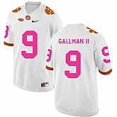 Clemson Tigers 9 Wayne Gallman II White 2018 Breast Cancer Awareness College Football Jersey DingZhi,baseball caps,new era cap wholesale,wholesale hats
