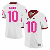 Georgia Bulldogs 10 Jacob Eason White 2018 Breast Cancer Awareness College Football Jersey DingZhi,baseball caps,new era cap wholesale,wholesale hats