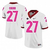 Georgia Bulldogs 27 Nick Chubb White 2018 Breast Cancer Awareness College Football Jersey DingZhi,baseball caps,new era cap wholesale,wholesale hats