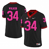 Georgia Bulldogs 34 Herschel Walker Black 2018 Breast Cancer Awareness College Football Jersey DingZhi,baseball caps,new era cap wholesale,wholesale hats