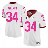 Georgia Bulldogs 34 Herschel Walker White 2018 Breast Cancer Awareness College Football Jersey DingZhi,baseball caps,new era cap wholesale,wholesale hats