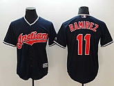 Indians 11 Jose Ramirez Navy Cool Base Baseball Jerseys,baseball caps,new era cap wholesale,wholesale hats