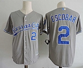 Kansas City Royals #2 Alcides Escobar Gray New Cool Base Stitched Jersey Dzhi,baseball caps,new era cap wholesale,wholesale hats