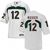 Miami Hurricanes 12 Malik Rosier White College Football Jersey DingZhi,baseball caps,new era cap wholesale,wholesale hats
