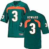Miami Hurricanes 3 Tracy Howard Green College Football Jersey DingZhi,baseball caps,new era cap wholesale,wholesale hats