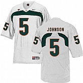 Miami Hurricanes 5 Andre Johnson White College Football Jersey DingZhi,baseball caps,new era cap wholesale,wholesale hats