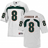 Miami Hurricanes 8 Duke Johnson White College Football Jersey DingZhi,baseball caps,new era cap wholesale,wholesale hats