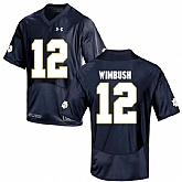 Notre Dame Fighting Irish 12 Brandon Wimbush Navy College Football Jersey DingZhi,baseball caps,new era cap wholesale,wholesale hats