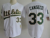 Oakland Athletics #33 Jose Canseco White Mitchell And Ness Throwback Stitched Jersey Dzhi,baseball caps,new era cap wholesale,wholesale hats