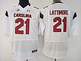 South Carolina Gamecocks 21 Marcus Lattimore White College Football Jersey,baseball caps,new era cap wholesale,wholesale hats