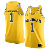 University of Michigan 1 Glenn Robinson III Yellow College Basketball Jersey Dzhi,baseball caps,new era cap wholesale,wholesale hats