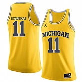 University of Michigan 11 Nik Stauskas Yellow College Basketball Jersey Dzhi,baseball caps,new era cap wholesale,wholesale hats