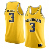 University of Michigan 3 Trey Burke Yellow College Basketball Jersey Dzhi,baseball caps,new era cap wholesale,wholesale hats