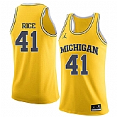 University of Michigan 41 Glen Rice Yellow College Basketball Jersey Dzhi,baseball caps,new era cap wholesale,wholesale hats