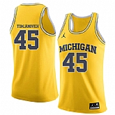 University of Michigan 45 Rudy Tomjanovich Yellow College Basketball Jersey Dzhi,baseball caps,new era cap wholesale,wholesale hats
