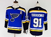 Women Blues 91 Vladimir Tarasenko Blue Adidas Stitched Jersey,baseball caps,new era cap wholesale,wholesale hats