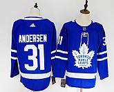 Women Maple Leafs 31 Frederik Andersen Blue Adidas Stitched Jersey