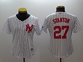 Women Yankees 27 Giancarlo Stanton White Mother's Day Cool Base Baseball Jerseys,baseball caps,new era cap wholesale,wholesale hats