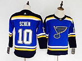 Youth Blues 10 Brayden Schen Blue Adidas Stitched Jersey,baseball caps,new era cap wholesale,wholesale hats