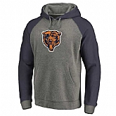 Chicago Bears NFL Pro Line by Fanatics Branded Gray Navy Throwback Logo Big & Tall Tri-Blend Raglan Pullover Hoodie 90Hou,baseball caps,new era cap wholesale,wholesale hats