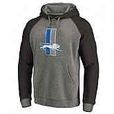 Detroit Lions NFL Pro Line by Fanatics Branded Gray Black Throwback Logo Big & Tall Tri-Blend Raglan Pullover Hoodie 90Hou,baseball caps,new era cap wholesale,wholesale hats