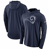 Los Angeles Rams Nike Blend Performance Hooded Long Sleeve T-Shirt Navy,baseball caps,new era cap wholesale,wholesale hats