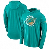 Miami Dolphins Nike Blend Performance Hooded Long Sleeve T-Shirt Aqua,baseball caps,new era cap wholesale,wholesale hats