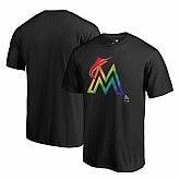 Miami Marlins Fanatics Branded Black Big & Tall Pride T Shirt,baseball caps,new era cap wholesale,wholesale hats