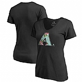 Women Arizona Diamondbacks Fanatics Branded Lovely V Neck T-Shirt Black Fyun,baseball caps,new era cap wholesale,wholesale hats