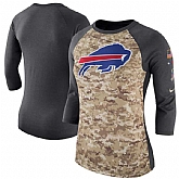 Women Buffalo Bills Nike Camo Charcoal Salute to Service Legend Three-Quarter Raglan Sleeve T-Shirt 90Hou,baseball caps,new era cap wholesale,wholesale hats