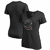 Women Chicago Cubs Fanatics Branded Lovely Plus Size V Neck T-Shirt Black Fyun,baseball caps,new era cap wholesale,wholesale hats