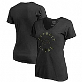 Women Detroit Lions NFL Pro Line by Fanatics Branded Camo Collection Liberty Plus Size V Neck T-Shirt Black,baseball caps,new era cap wholesale,wholesale hats