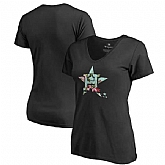 Women Houston Astros Fanatics Branded Lovely V Neck T-Shirt Black Fyun,baseball caps,new era cap wholesale,wholesale hats