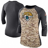 Women Jacksonville Jaguars Nike Camo Charcoal Salute to Service Legend Three-Quarter Raglan Sleeve T-Shirt 90Hou,baseball caps,new era cap wholesale,wholesale hats