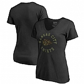 Women Kansas City Chiefs NFL Pro Line by Fanatics Branded Camo Collection Liberty Plus Size V Neck T-Shirt Black,baseball caps,new era cap wholesale,wholesale hats
