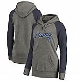 Women Los Angeles Rams NFL Pro Line by Fanatics Branded Timeless Collection Rising Script Plus Size Tri-Blend Hoodie Ash,baseball caps,new era cap wholesale,wholesale hats
