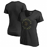 Women Minnesota Vikings NFL Pro Line by Fanatics Branded Camo Collection Liberty Plus Size V Neck T-Shirt Black,baseball caps,new era cap wholesale,wholesale hats