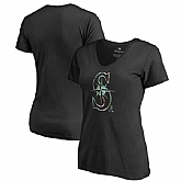 Women Seattle Mariners Fanatics Branded Lovely V Neck T-Shirt Black Fyun,baseball caps,new era cap wholesale,wholesale hats
