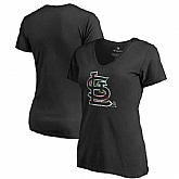 Women St. Louis Cardinals Fanatics Branded Lovely V Neck T-Shirt Black Fyun,baseball caps,new era cap wholesale,wholesale hats