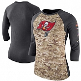 Women Tampa Bay Buccaneers Nike Camo Charcoal Salute to Service Legend Three-Quarter Raglan Sleeve T-Shirt 90Hou,baseball caps,new era cap wholesale,wholesale hats