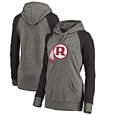 Women Washington Redskins NFL Pro Line by Fanatics Branded Throwback Logo Tri-Blend Raglan Plus Size Pullover Hoodie - GrayBlack,baseball caps,new era cap wholesale,wholesale hats